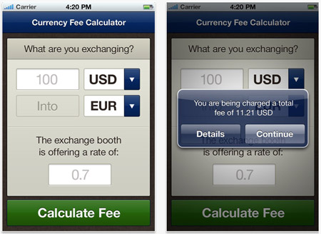 Currency Exchange Fee Calculator